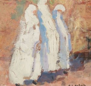 Trois Femmes En Blanc Three Women Dressed In White by Paul Emile Dubois