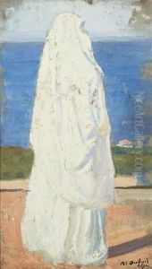 Femme D'alger En Blanc, Algerian Woman In White by Paul Emile Dubois