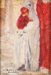 Femme Et Enfant, Bou Saada by Paul Emile Dubois