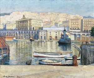 Vue De L'amiraute Dans Le Port D'alger by Paul Emile Dubois