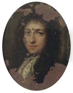 A Gentleman (robert Harley, 1st Earl Of Oxford And Earl Mortimer ?) In Lace Jabot And Long Curling Wig (+ Another; 2 Works)