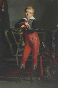 Portrait Of Achille Deban De Laborde (1808-1888), Later Baron Dedeban De Laborde, Full-length, With The Medal Of The Legion D'honneur by Alexandre Jean Dubois-Drahonet