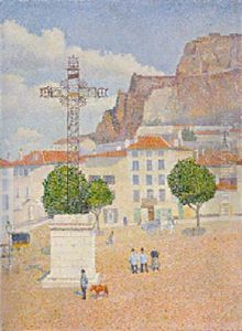 Le Puy: La Place Ensoleillee by Albert Dubois-Pillet