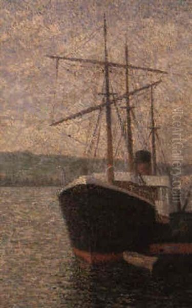 Steamer Dans Le Port De Rouen - view 1