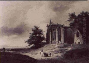 The Abbey Church Of Cleves As A Gothic Ruin by Pierre Louis Dubourcq
