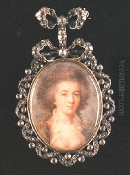 A Fine Portrait Of A Lady Wearing Dress, Landscape Background - view 1