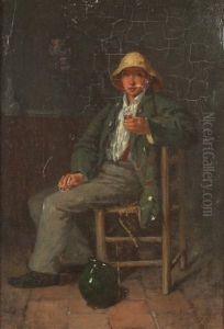 Fisherboy In Hat by Louis Alexandre Dubourg