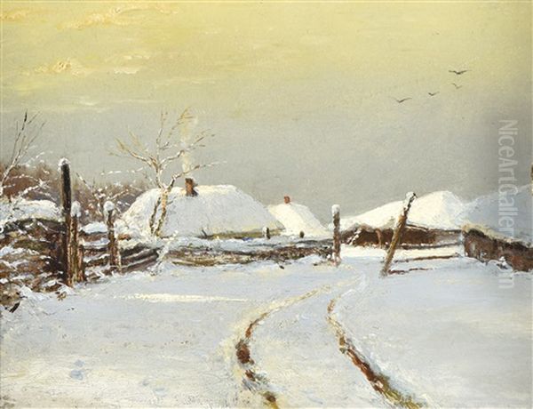Scene D'hiver Dans Un Village - view 1