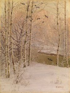 River Running Through A Wintry Forest by Nikolai Nikanorovich Dubovskoy