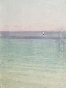 Paysage Marin Au Voilier by Nikolai Nikanorovich Dubovskoy