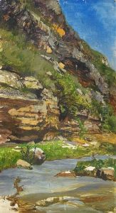 Study Of A Mountainside by Nikolai Nikanorovich Dubovskoy