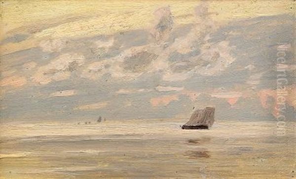 Sailing Boat At Dusk - view 1