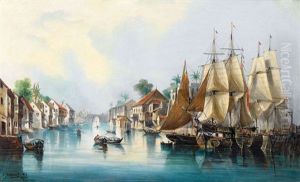 Exotische Flusspartie Mit Segelschiffen