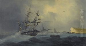 Segelboot Im Sturm by Cheri Francois Marguerite Dubreuil