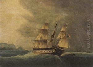 Das Franzosische Kriegsschiff "jupiter" Auf Rauher See Vor Sudlichen Gestaden