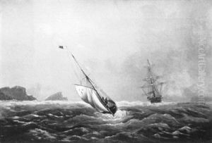 Voiliers Par Gros Temps by Cheri Francois Marguerite Dubreuil