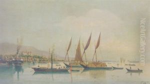 Lastensegler Mit Holzstammen Bei Nyon
