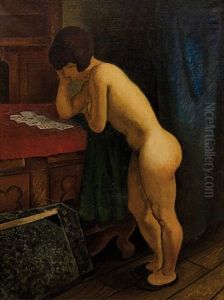 Nu Aux Cartes by Pierre Dubreuil