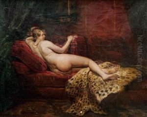 Jeune Femme Nue Sur Un Sofa