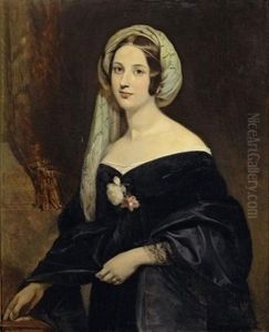 Portrait D'eleanora-mary Jenkinson, Seconde Duchesse De Montebello by Claude-Marie Dubufe