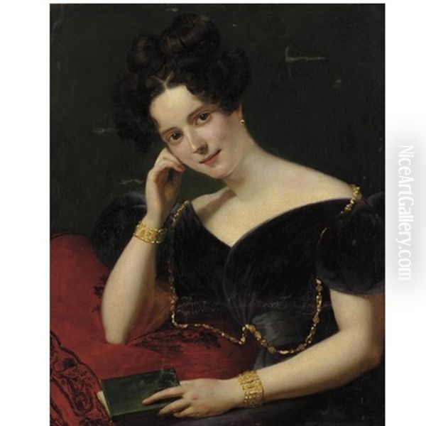 Portrait Of A Lady With Book - view 1