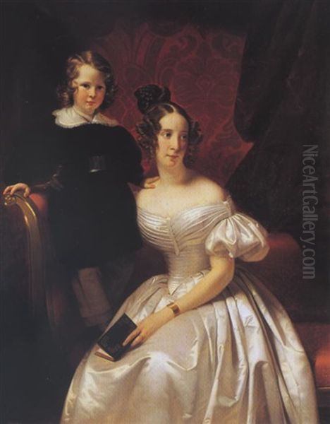 Portrait De Gerard Gould Et De Sa Mere - view 1