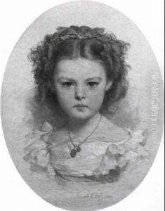 Petite Fille Au Ruban Bleu