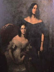 Portrait Of Two Sisters by Edouard Louis Dubufe