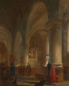 Jeune Fille Priant Et Jeune Fille Accomplissant Les Oeuvres De Charite (pair) by Louis Ducis