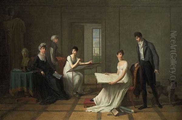 Group Portrait Of The Saron Family, In An Interior, A Cathedral Beyond - view 1