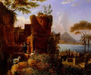 Le Tombeau De Virgile Devant Le Vesuve