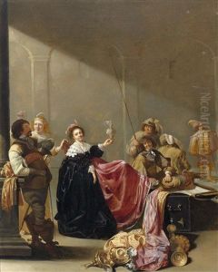 Young Woman In A Guard Room With Valuables