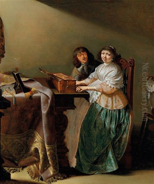 Two Figures At A Clavichord - view 1