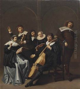 A Group Portrait, Probably Of A Family, Making Music In An Interior A Group Portrait, Probably Of A Family, Making Music In An Interior
