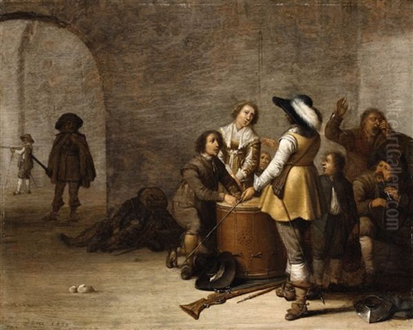 Interior With Soldiers, Money Changers And Peasants - view 1