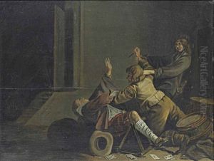 Soldiers Brawling In An Interior by Jacob Duck