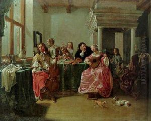 Elegant Company Making Music In An Interior by Jacob Duck