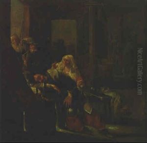 A Soldier Sleeping In A Guardsroom, With Other Figures Nearby by Jacob Duck