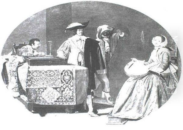 Merry Company Making Music In An Interior - view 1