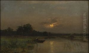 Moonlight Fishing by Eugen Gustav Duecker