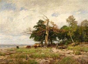 Alte Eiche Auf Rugen by Eugen Gustav Duecker