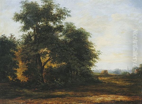 Waldlandschaft Mit Dorf Im Hintergrund - view 1