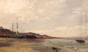 Beached Sailboat by Eugen Gustav Duecker