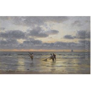 Fishing At Dawn by Eugen Gustav Duecker