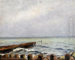 Kustenpartie Bei Aufziehendem Regen