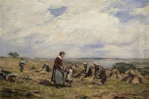 Heuernte An Den Ufern Einer Boddenlandschaft (rugen?)