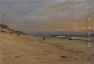 Breiter Sandstrand Mit Booten Und Staffage Breiter Sandstrand Mit Booten Und Staffage