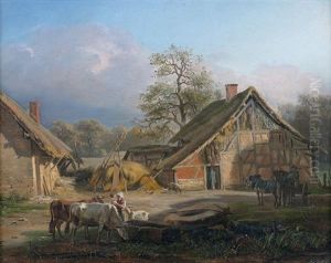 Devant La Ferme by Jean-Antoine Duclaux