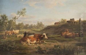 Vaches Dans Les Champs by Jean-Antoine Duclaux