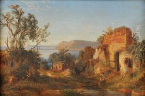 La Baie De Pozzuoli Et Du Cap Misene Vue De La Colline Du Pisillipo by Teodoro Duclere